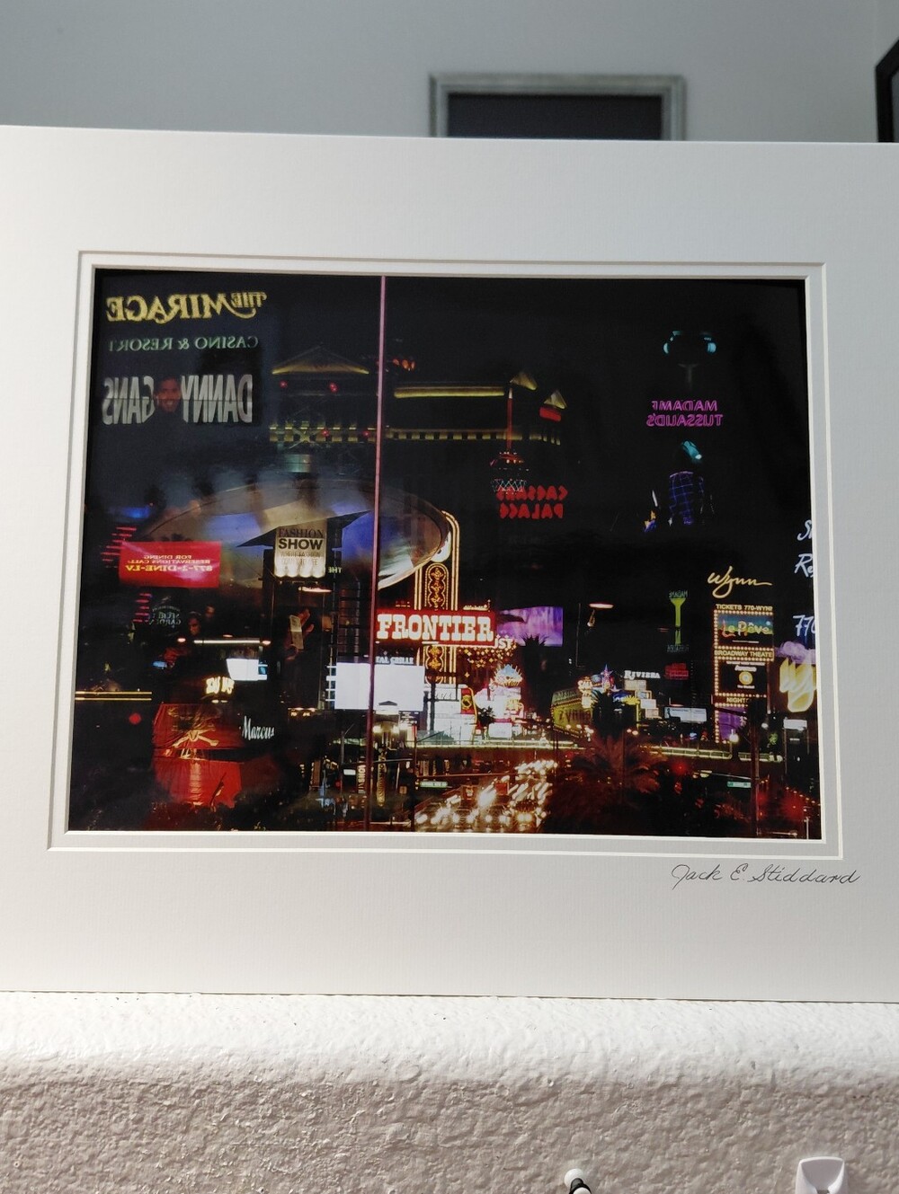 Las Vegas Strip Nightscape Photo By Jack E. Stiddard 11x14/16x20 Mat